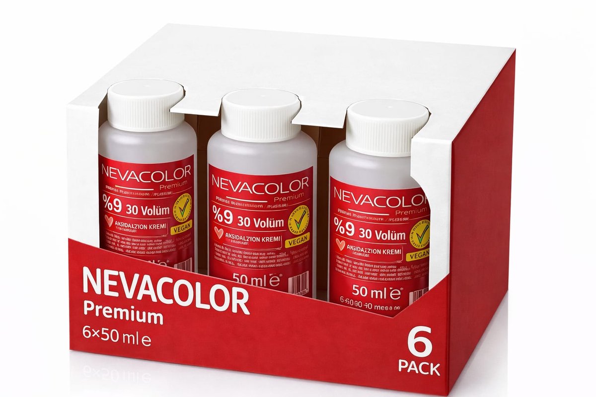 Nevacolor Premium Oxidation Cream 9% 30 Volume – 6 x 50 ml – Vegan Hair Developer Cream