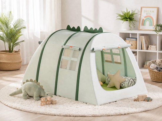 Dutchers® Dinosaurus Speeltent - Kindertent - Speelhuis - Tipitent - Speelhuisje - Tent - Binnentent - Speelhuisje van Oxford-stof voor binnen & buiten - Groen