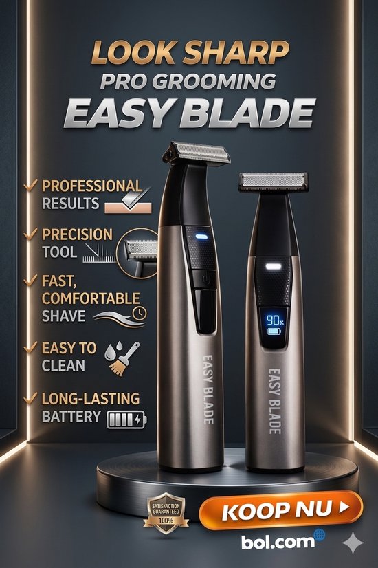 Barnie Cosmetics® Easy Blade Professionele Trimmer - Baardtrimmer & Bodygroomer - Draadloos & Oplaadbaar - Inclusief LCD-display