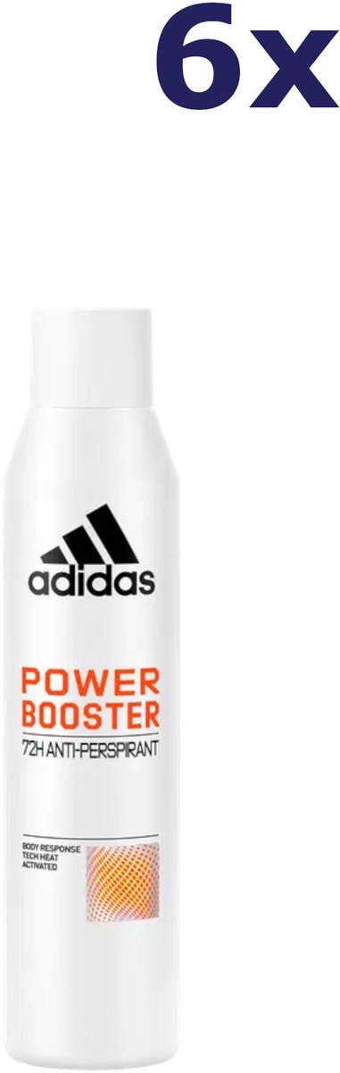 6x Adidas deodorant Power Booster 72h Anti-perspirant 200 ml