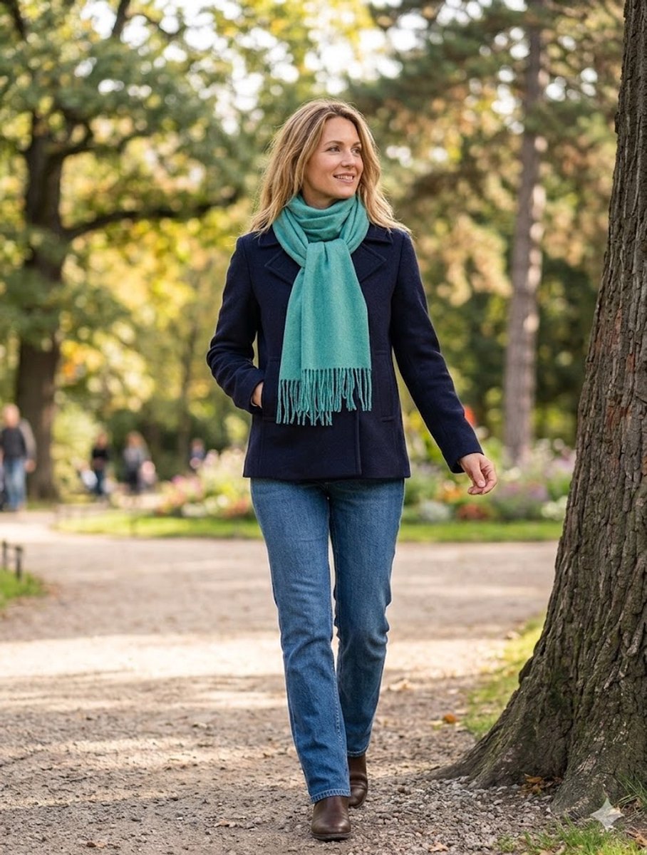 Sjaal -mosgroen - Cashmere -voorjaars sjaal - gemeleerd - wol - unisex sjaal - kado - kado vrouw - kado heren -