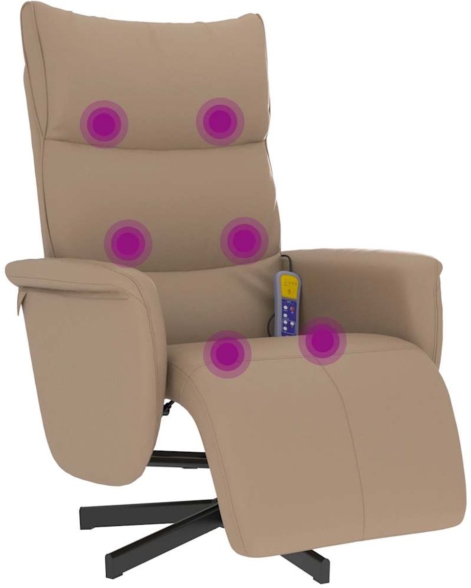 vidaXL Massagestoel - verstelbaar - met - voetensteun - kunstleer - cappuccino
