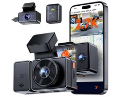 VANTRUE E3 3-kanaals 2.7K WiFi-dashcam – met GPS, spraakbesturing, STARVIS-sensor, infrarood nachtzicht, 24-uurs gebufferde parkeermodus, 3-weg opname (1944P + 1080P + 1080P) voor en achter, ondersteunt max. 512GB