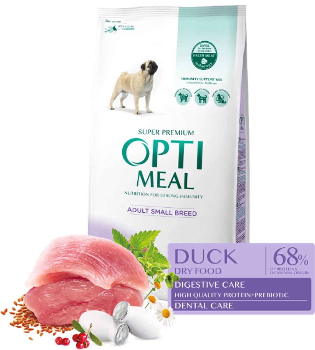 Optimeal Optimeal volwassen honden droogvoer met eend voor kleine rassen - 1,5kg
