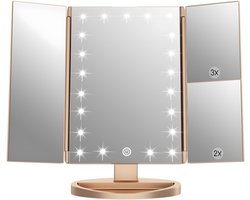 DnA® Vanity Spiegel - Hollywood Spiegel - Bright Beauty Vanity Makeup Spiegel - Goud - 28cm x 18cm x 7cm