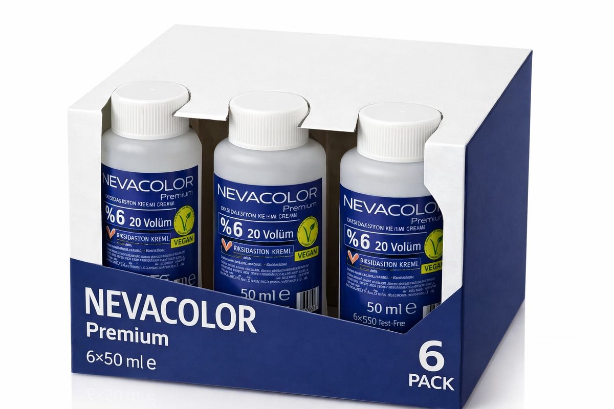 Nevacolor Premium Peroxide Oxidation Cream 6% 20 Volume – 6 x 50 ml – Vegan Hair Developer Cream