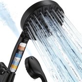 BOTC Douchekop met Hoge druk en Filter - Model: S016 - douchekop regendouche - 10 Sproeistanden - Waterbesparende - Zwart