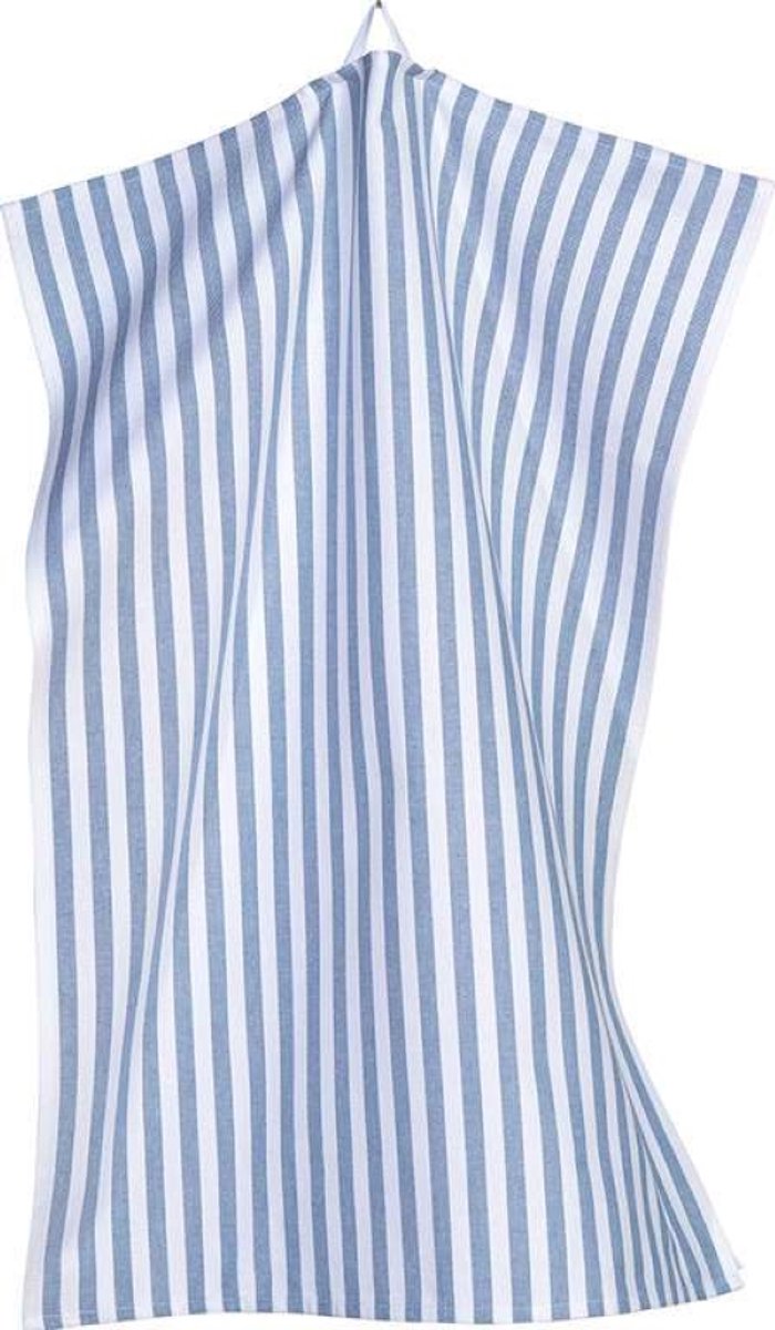 TWEE stuks - Theedoek Adam Streep Blauw Wit - 50 x 70 cm - Sander