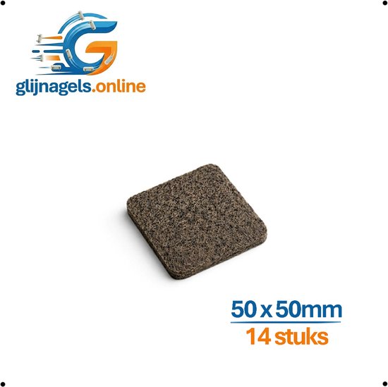 14 STUKS PREMIUM ZELFKLEVENDE XL VILTJES BRUIN 50 x 50 mm VIERKANT – Groot Plakvilt – Meubelvilt voor Bank, Kast & Tafelpoot – Anti-Kras Vloerbescherming – Vloerglijders voor Meubels – Beschermt Parket, Laminaat, PVC & Tegels – Extra Sterke Hechting