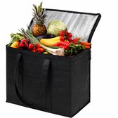 Buxibo - Sac isotherme spacieux 31 litres - Sac isotherme compact avec fermeture éclair et poignées - Zwart