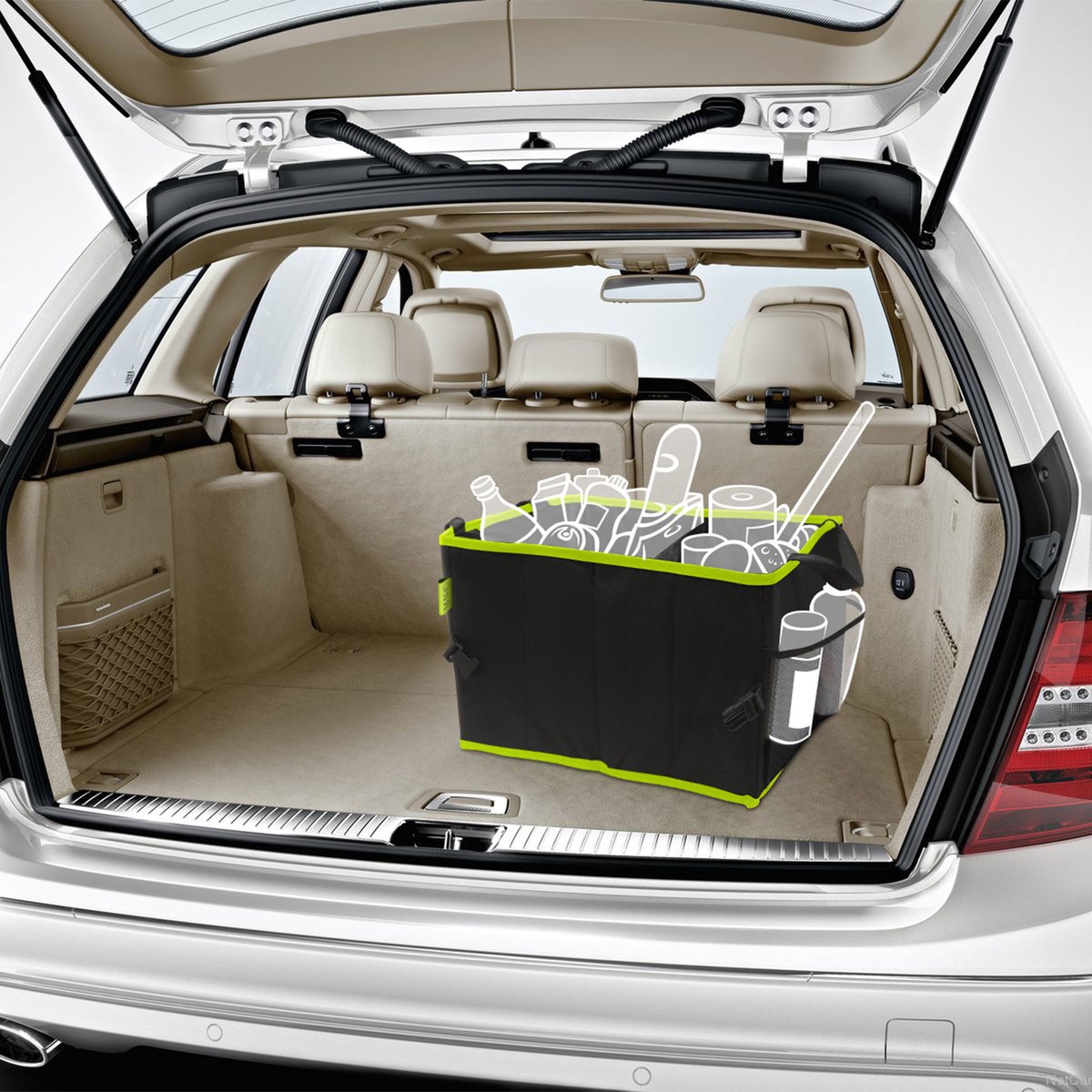 Shop & Drive Auto Organizer - Opvouwbaar - 36×30×25 cm - Zwart [54924A]