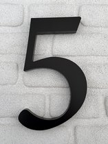 Promessa-Design - Huisnummer 5 Zwart Mat - Acrylaat 3D Groot - Hoogte 30 cm - Dikte 25 mm - onderhoudsvrij - Type 3D/Acrylaat/30/MatZwart/Roma5.