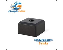8 STUKS PREMIUM AANSCHROEFVOETEN ZWART 50x50 mm – Vierkante Meubelpoten en Meubelvoeten – Meubelverhogers voor Bank, Kast & Tafel – Kunststof Voeten om Meubels te Ophogen – Beschermt tegen Vocht & Slijtage – Binnen & Buiten geschikt – Incl Schroeven
