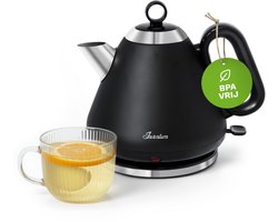 Inventum HW617B - Retro waterkoker - Inhoud 1,7 liter - Roestvrijstaal - 2200 watt - Zwart/RVS