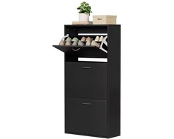 J&R Kast - Schoenenkast - Dichte schoenenkast - Gangkast - Schoenen - Kleppen - Zwart