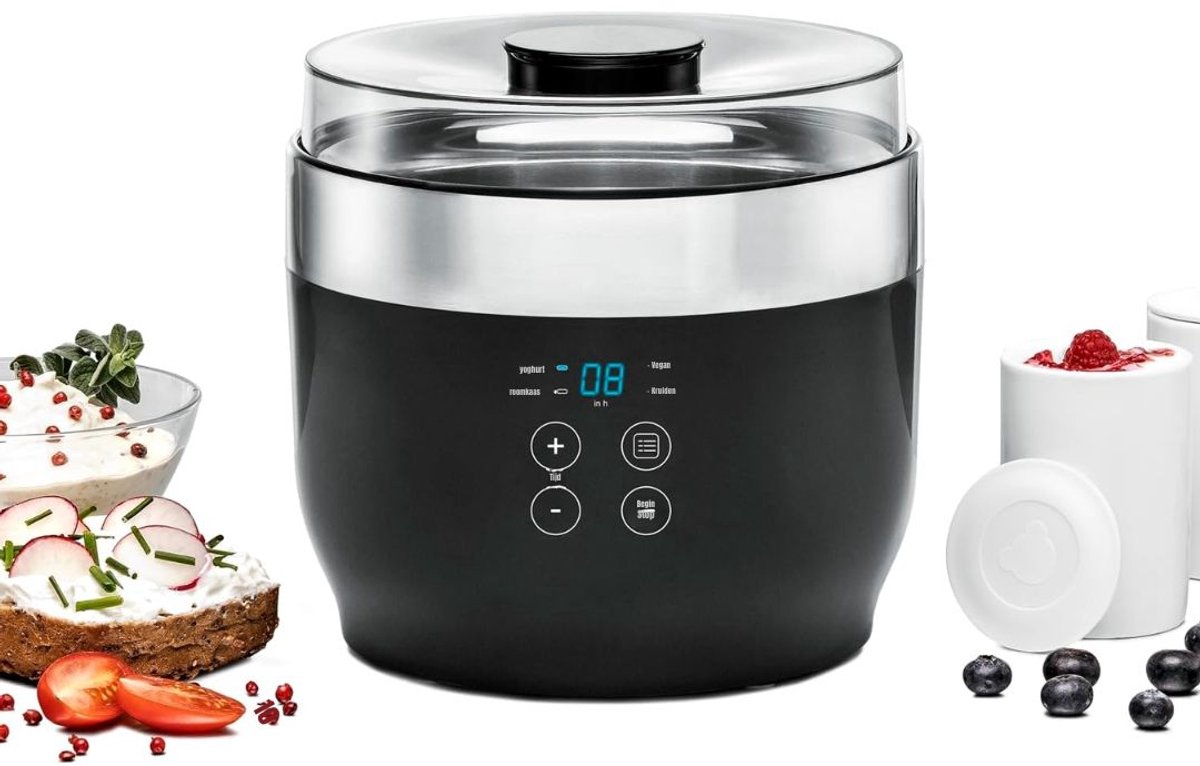 Zyrex® Yoghurtmaker - Citruspers - Ijsmachine - Zwart - 20cm x 20cm x 19cm