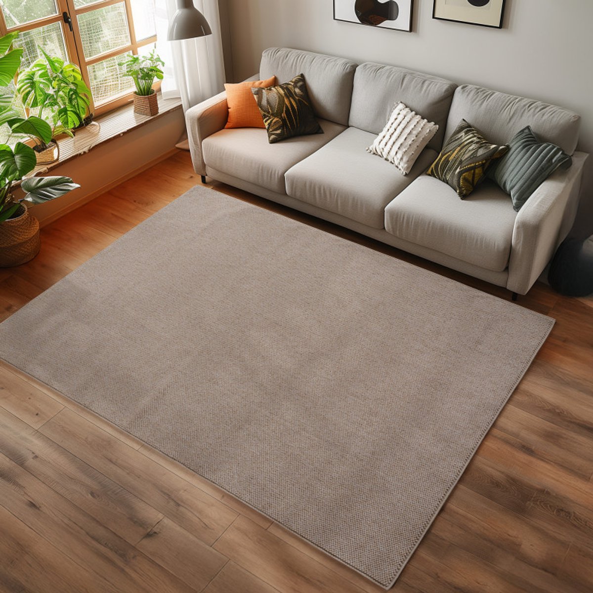 Ayyildiz Helix Vloerkleed Beige 280x370 cm – Effen Laagpolig Tapijt – Modern Machinaal Geweven Vloerkleed voor Woonkamer, Slaapkamer en Keuken