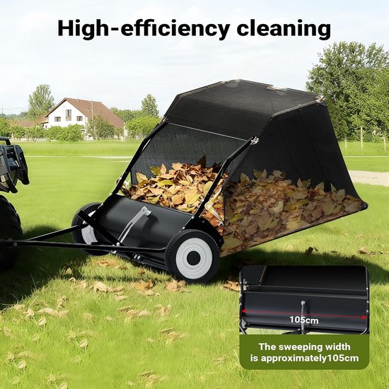 Gazonveger 105 cm breed met 365L opvangbak voor Zitmaaier en Tuinontracor van Merkloos	 — afbeelding 5
