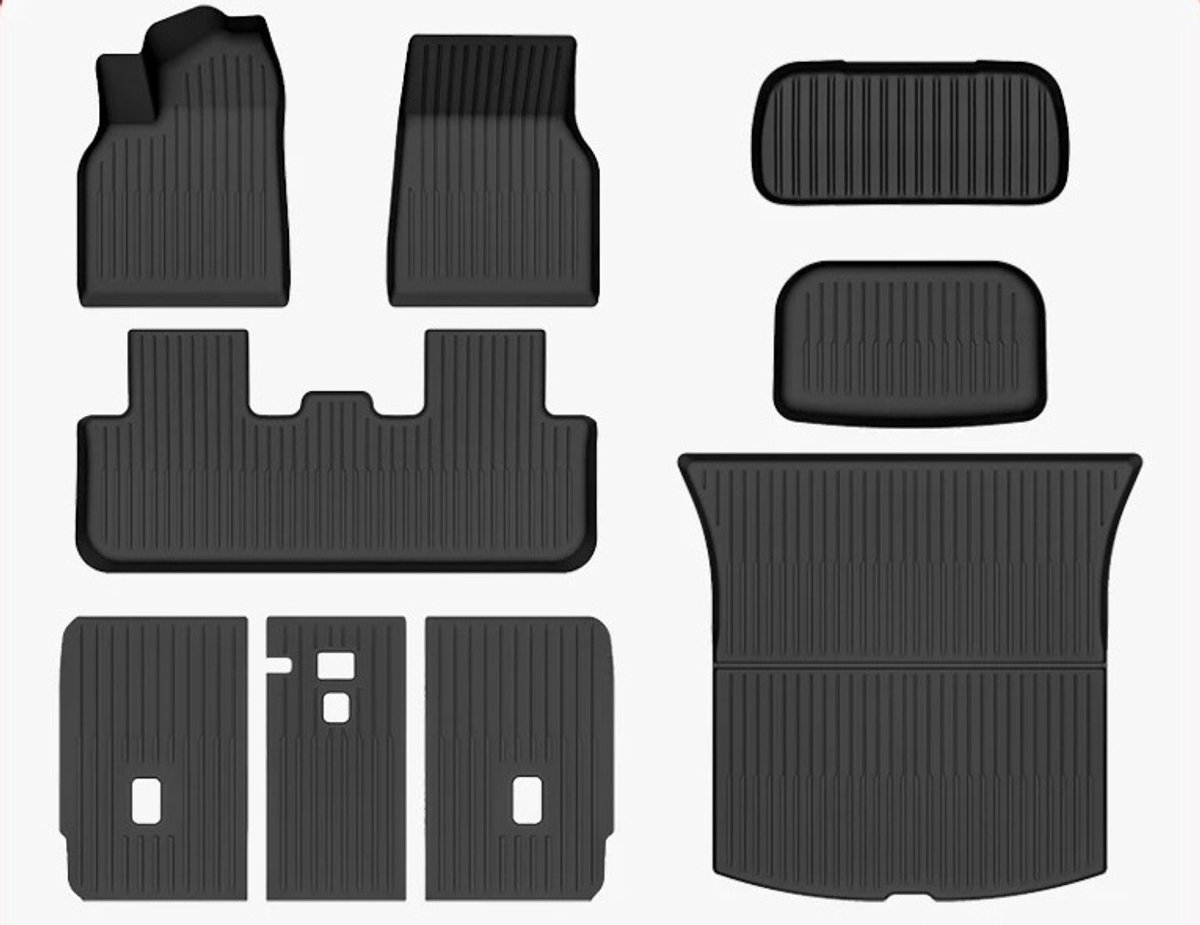 Tesla Model Y Juniper 2025+ Ecoline Complete Rubber Mattenset Interieur & Bagageruimte - Interieur Accessoires