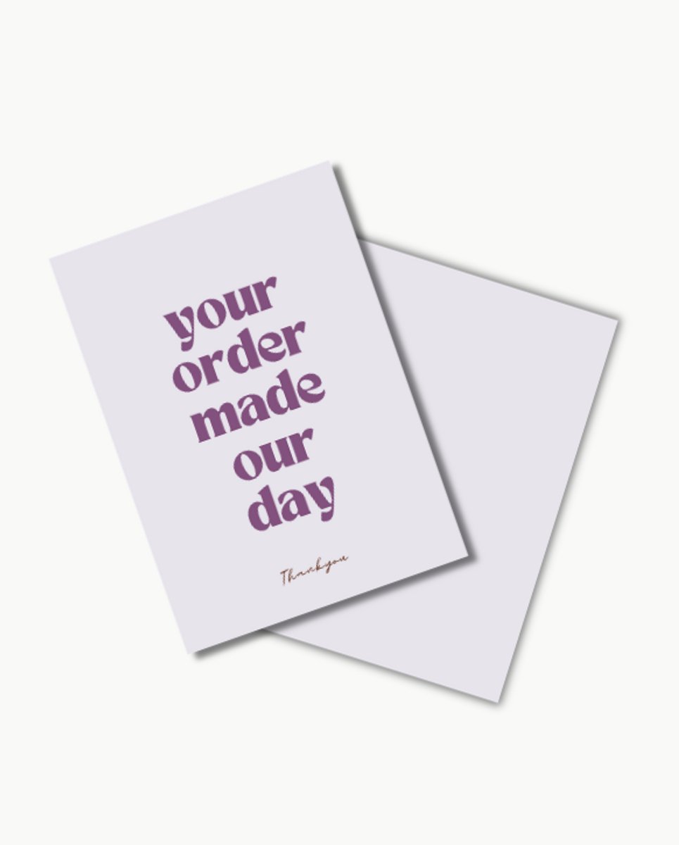 Thank you cards - 50 stuks - A6 formaat (10,5 x 14,8 cm) - bedank kaartjes - small business - webshop - roze kaarten - kaarten met quote - Shipping Studio