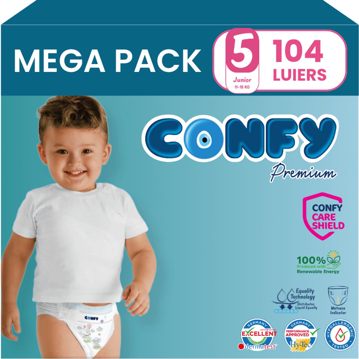 Confy Premium luiers maat 5 | 104 stuks