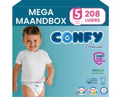 Confy Premium - Luiers Maat 5 (11-18kg) - 208 Luiers - Mega MaandBox