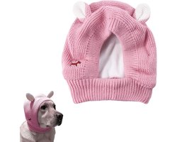 Gebreide wintermuts voor huisdieren met pompon - Katoenen hondenmuts voor winter - Schattige gebreide muts voor kleine en grote honden en katten - Vrije maat