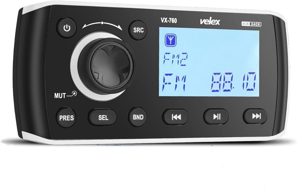 Waterdichte Marine Stereo Receiver met Bluetooth en Draadloze Afstandsbediening