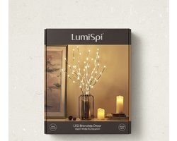 LumiSpi Sfeerverlichting Kerst - Witte berken tak licht - LED verlichting - Kerst tak lamp - Buitenverlichting twijgen - Feestelijke decoratie lamp - Bruiloft decor verlichting - LED berken tak - Buiten en binnen verlichting