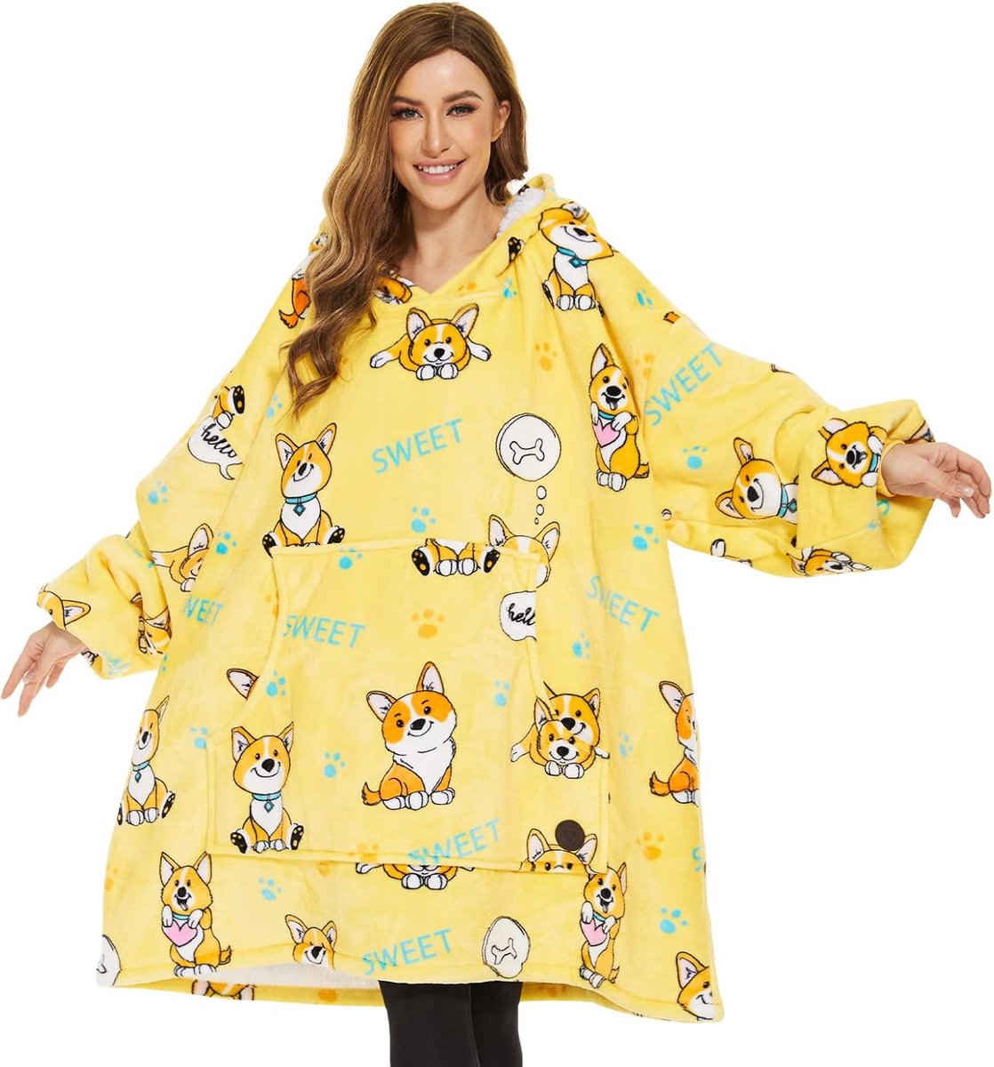 Oversized Deken Hoodie voor Volwassenen - Ultra Zachte Warme Draagbare Sherpa Fleece Sweater