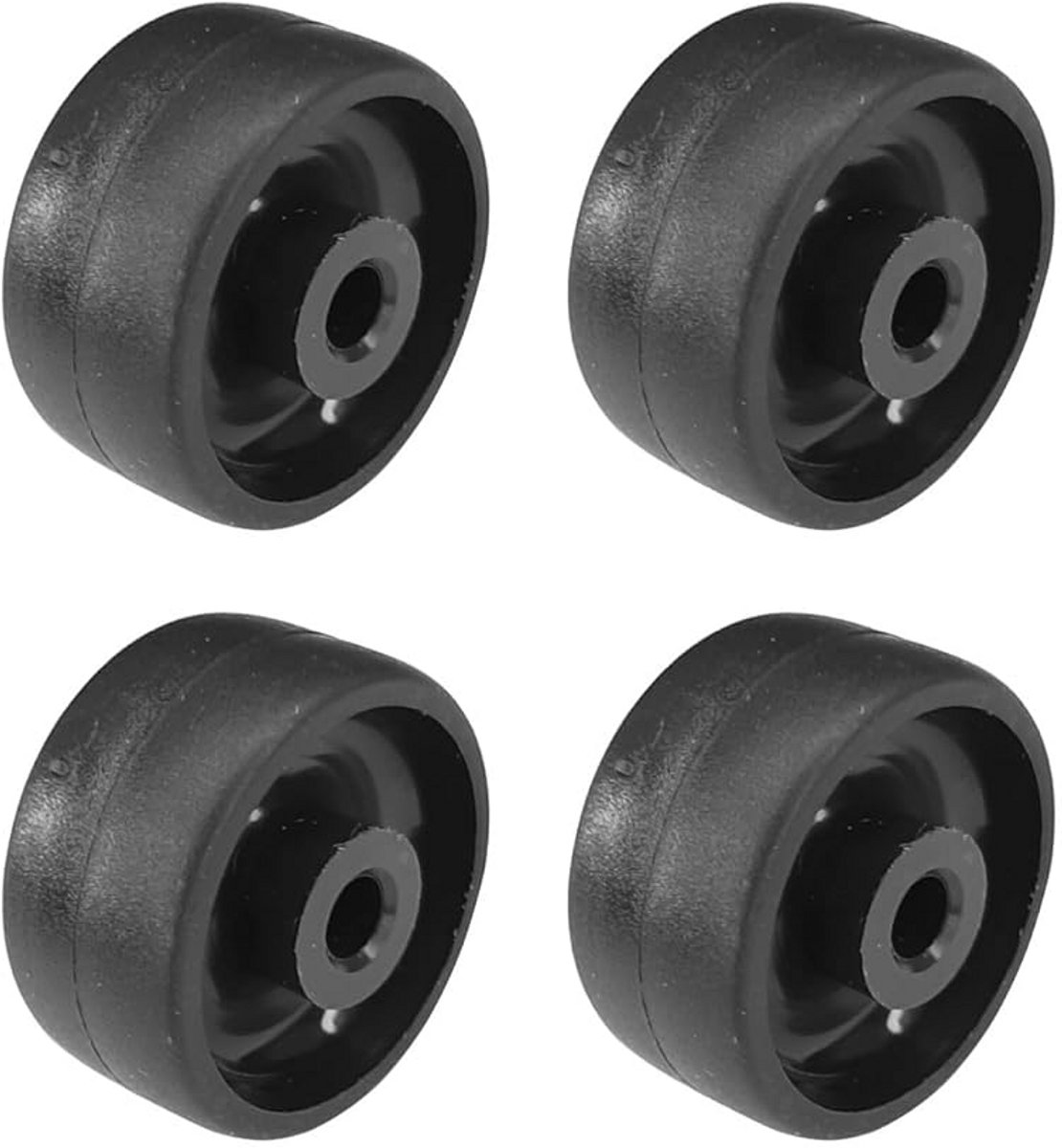Set van 4 Zwarte Kunststof Wielen 25mm voor Schuifdeuren en Meubels