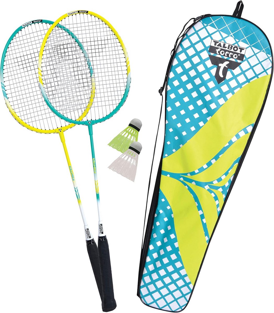 Premium Badminton Set met 2 Rackets, 2 Korfballen en Draagtas