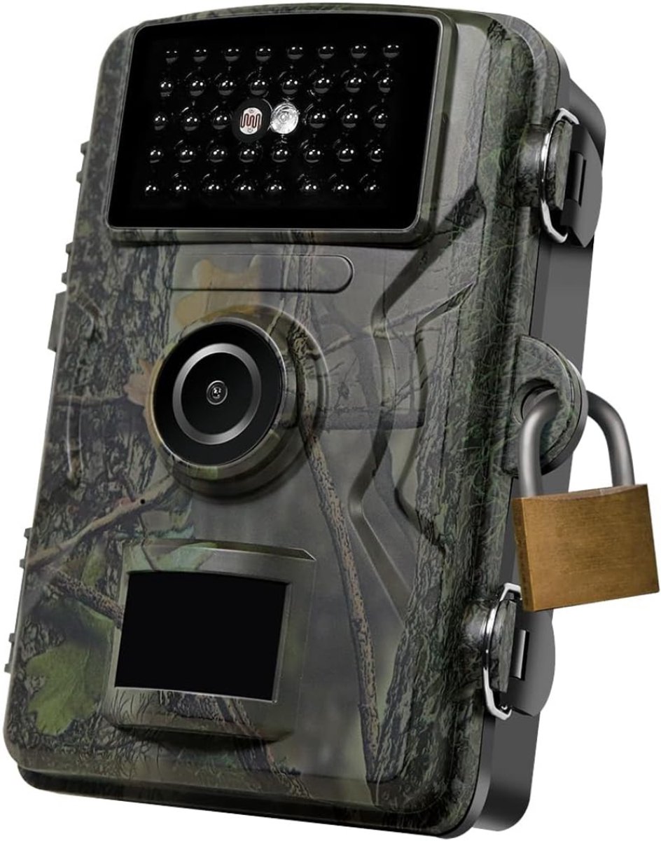 Quvo® Professionele WildCamera met Nachtzicht – Wildcamera Voor Buiten Met 90°-Groothoeklens – 32GB SD kaart – Full HD 1080p Resolutie - Camouflage - Zwart - 14cm x 10cm x 7cm
