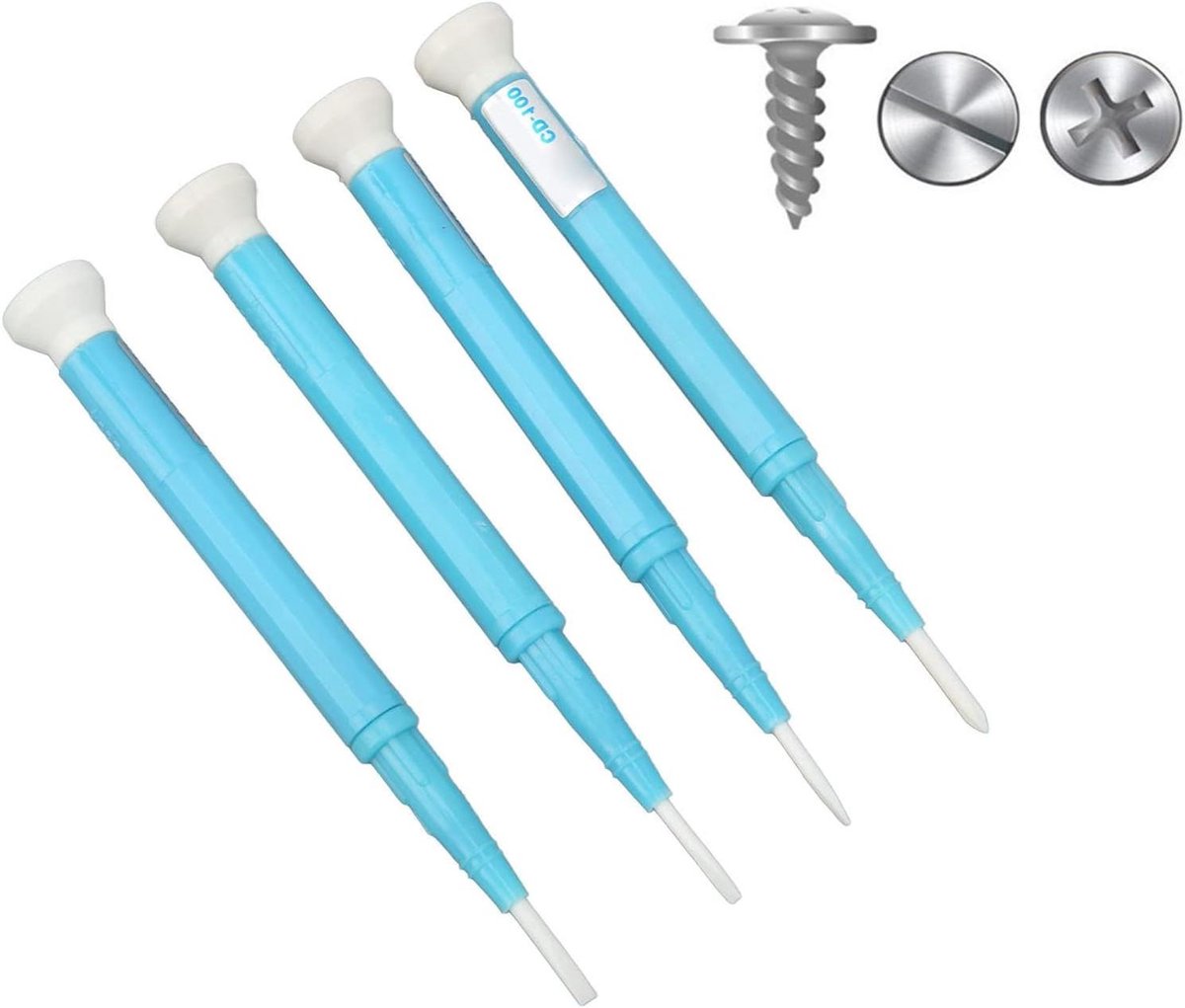 Slotted Schroevendraaier Set - 4 Stuks voor Circuit Aanpassing en Frequentie - Keramische Hoofd - Diverse Maten - Handige Schroevendraaiers