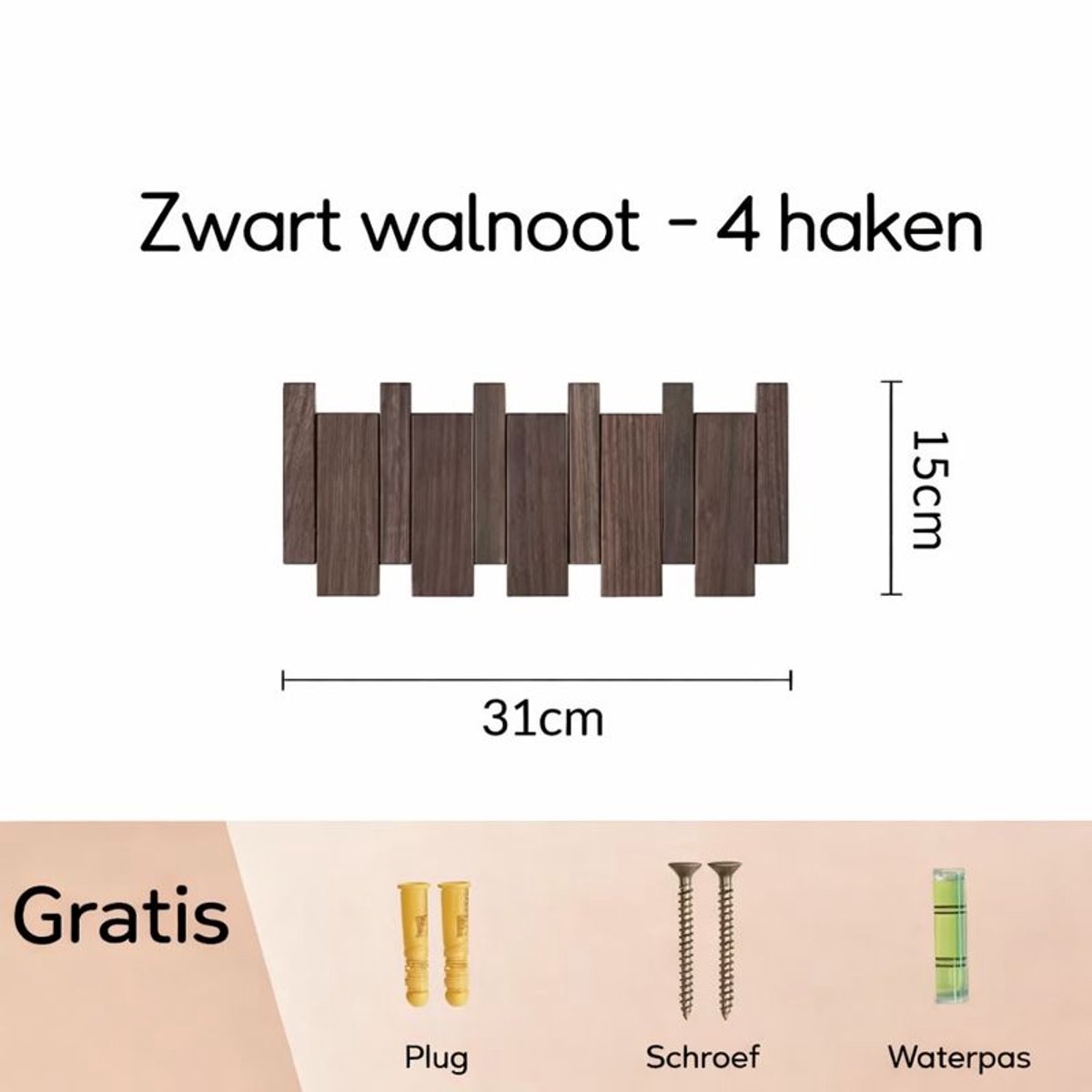 Piano kapstok, moderne hoed en kapstok, natuurlijke houten ingang muur