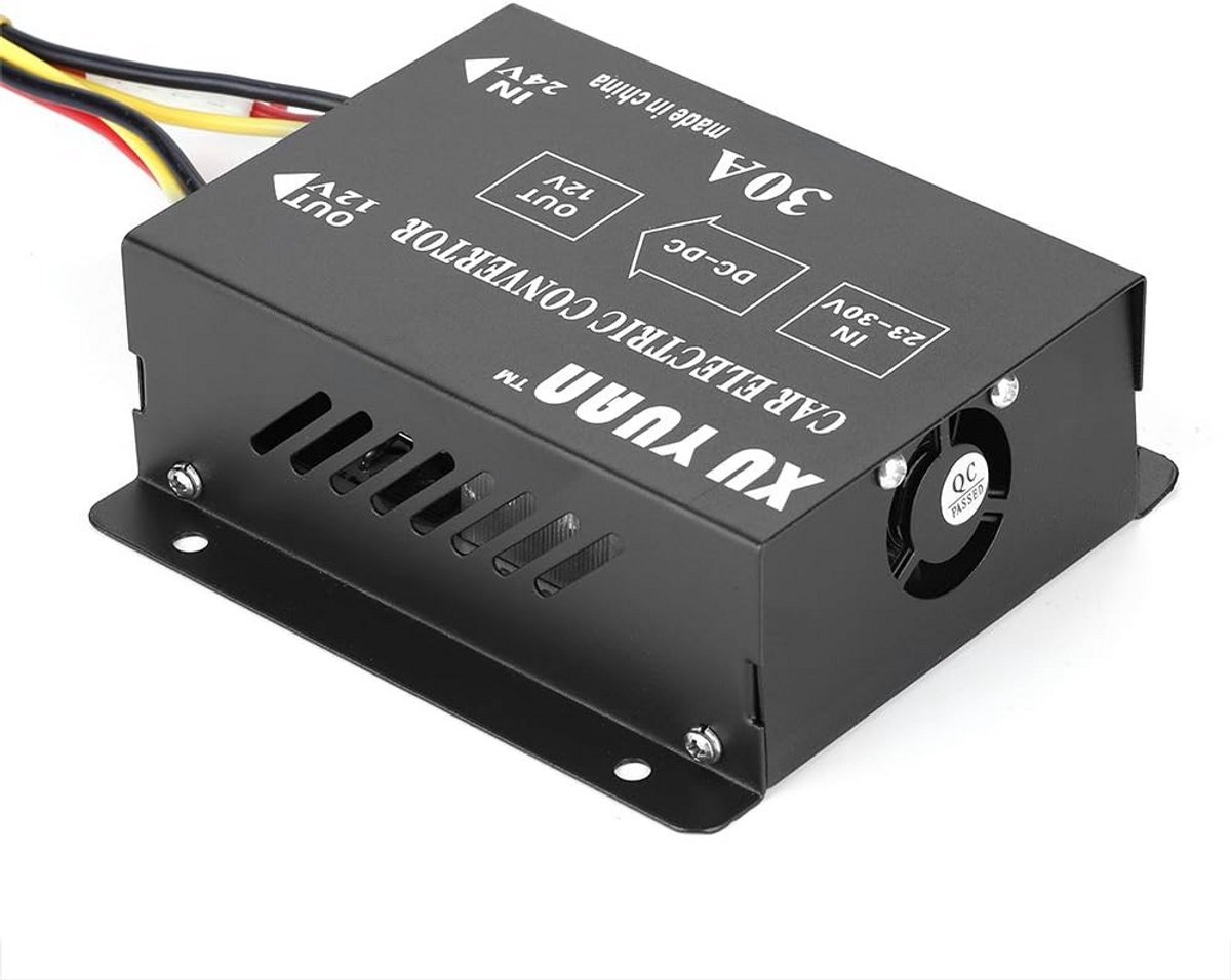 Spanningsomvormer 24V naar 12V voor Auto en Vrachtwagen - DC Spanningsregelaar 30A/360W