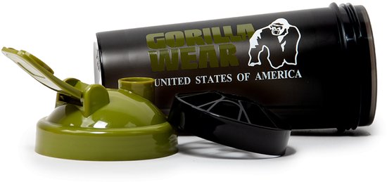 Gorilla Wear Shaker XXL - Zwart/Legergroen - 1000ml — afbeelding 3