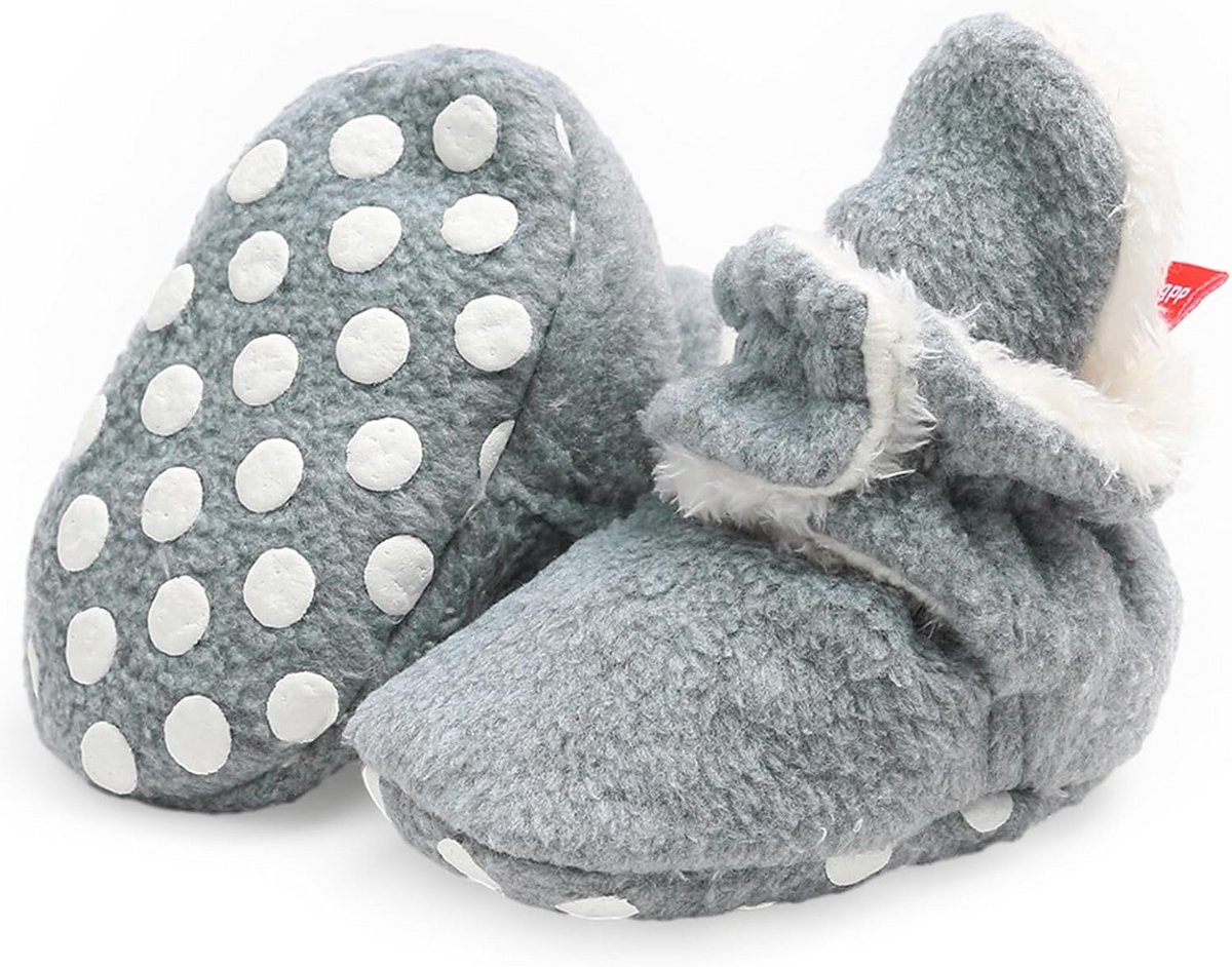 Warme Baby Fleecelaarsjes met Antislipzool - Zachte Winterschoenen voor Kruipen en Eerste Stapjes