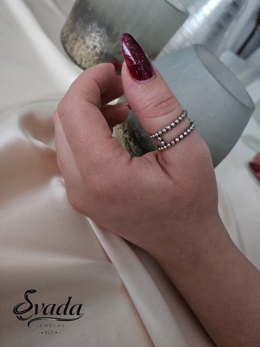 Zilveren ring dames, 925 sterling zilver ring, handgemaakte ring, verstelbare ring, vintage ring zilver, bohemian ring, open ring dames, bolletjes ring, ballenrand ring, cadeau voor haar