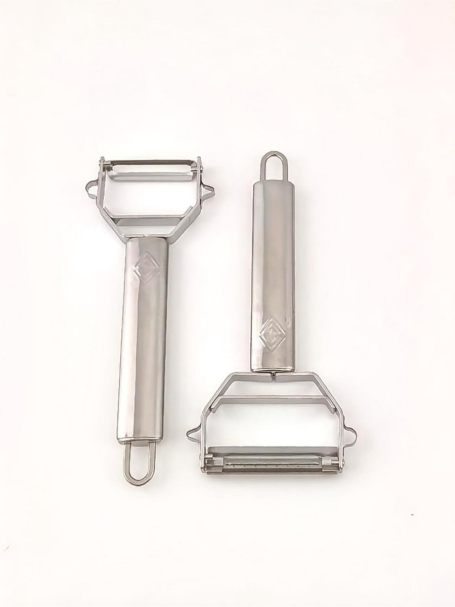 Roestvrijstalen Julienne Dunschiller Set (2 stuks) - Efficiënt en Ergonomisch Keukengerei