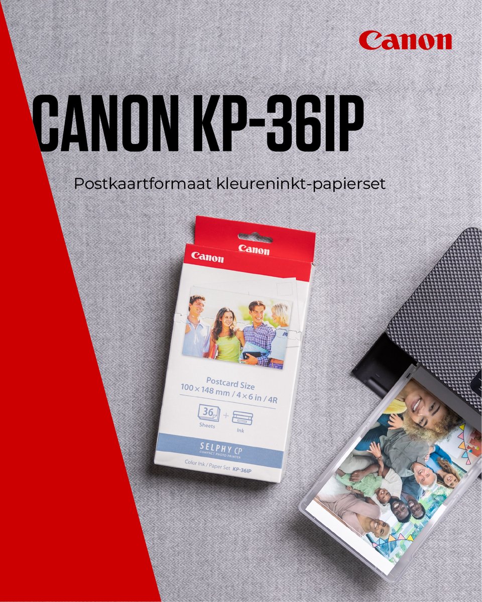 Canon KP-36IP - Instant fotopapier - Inkt/papierset - Voor SELPHY CP-printers - Origineel - Ansichtkaartformaat - 36 sheets — afbeelding 4