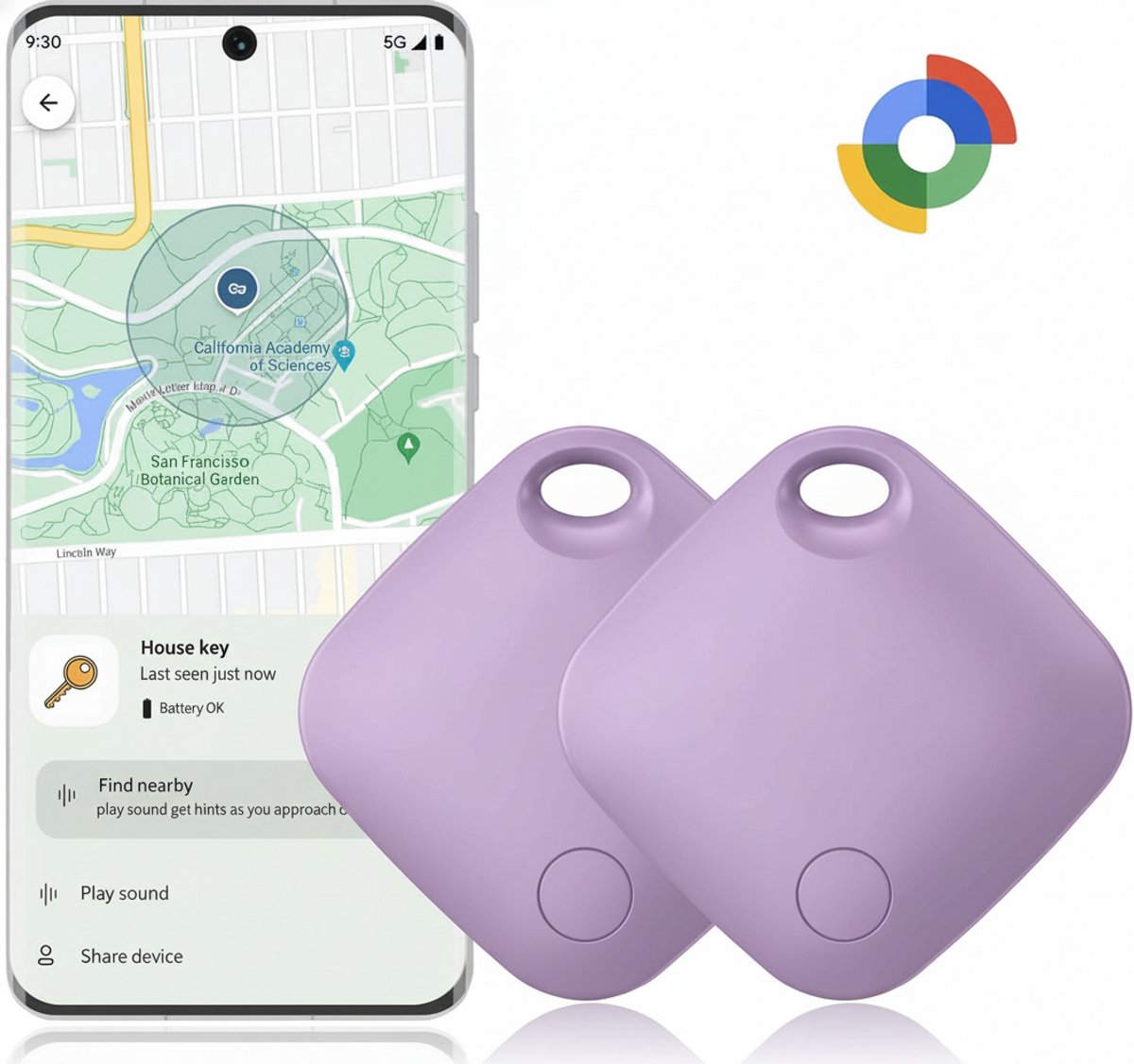 Android Tracker- 2 stuks - Smart Tracker - Bluetooth Tracker - Real-time Tracking - Werkt met Google Find My Device