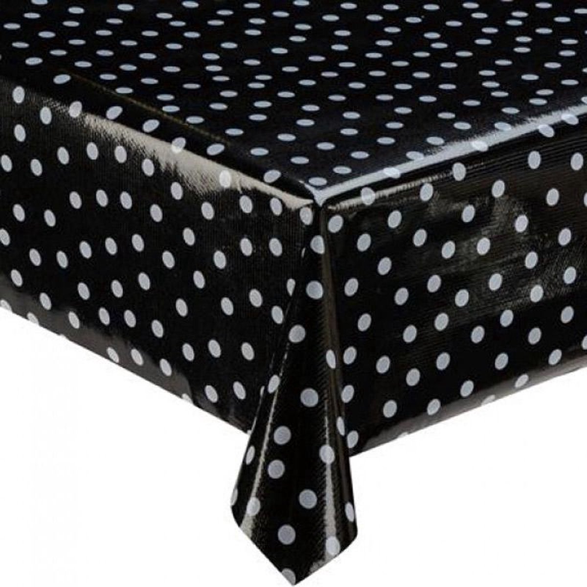 Atelier Du Baj Polka Black Mexicaans Tafelzeil - 250 x 120 cm
