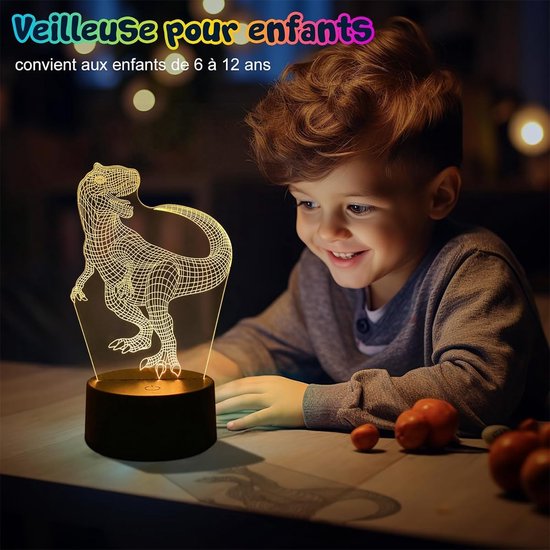 3D Dinosaurus Nachtlampje voor Kinderkamer met 16 Kleuren — afbeelding 5