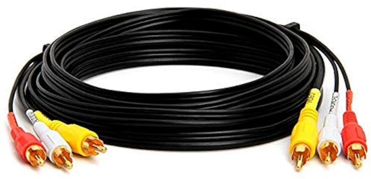 AV Composiet Video Audio Kabel 3 RCA Tulp naar 3 Tulp Verguld 3 Meter