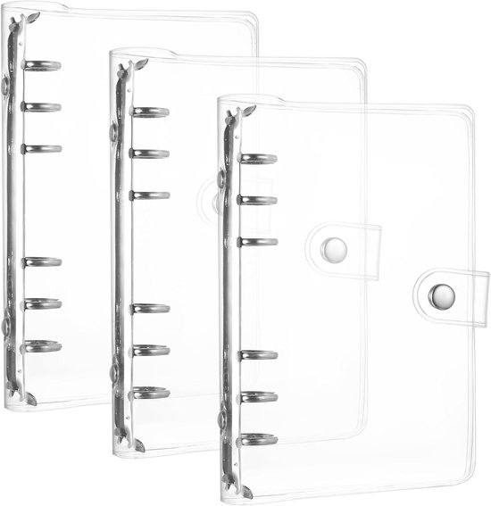 Vordpe 2 Stuks A6 Ringband - Navulbaar, Geen Binnenpagina's, PVC, Transparant, Waterdicht - Voor Kantoor, School, Dagboek