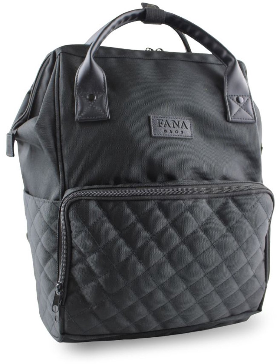 Fana Bags Luiertas Rugzak Zwart - Verschoningsmatje - Flessenwarmhouder - Kinderwagenhaken - Baby Rugtas - Grote Baby Tas – foto 2