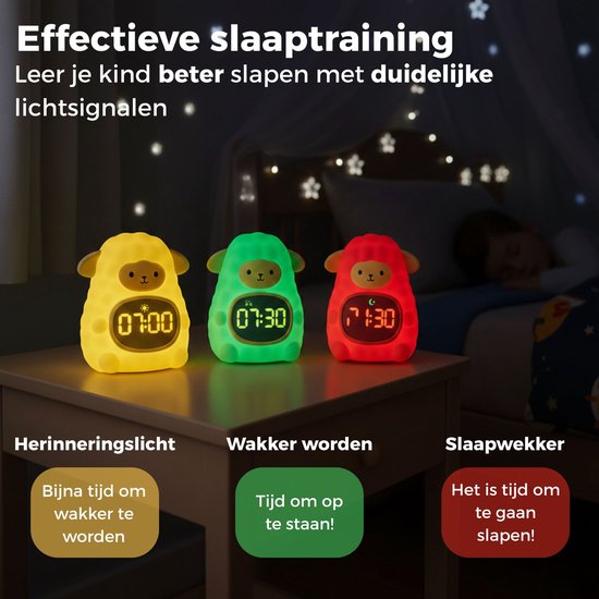 Nextora - Slaaptrainer - Kinderwekker - Slaaptrainer Kinderen - Slaaptrainer Schaap - Slaaptrainer Kind - Wit van Nextora — afbeelding 3