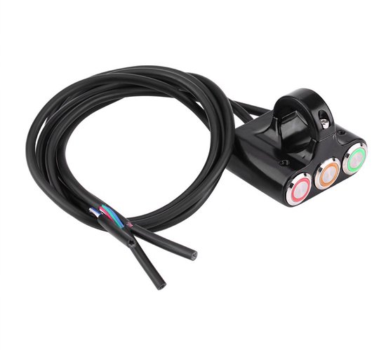 Universele 22mm Motorfiets Stuurknop – Dubbele Schakelaar Voor Koplamp En Mistlamp, 12V, 16A, Met Groen Controlelampje, Waterdicht En Robuust