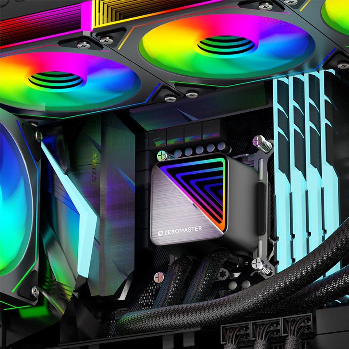 Zeromaster 240 Rgb Aio Cpu Waterkoeler – 240Mm – Rgb Fans – Intel & Amd - afbeelding 3